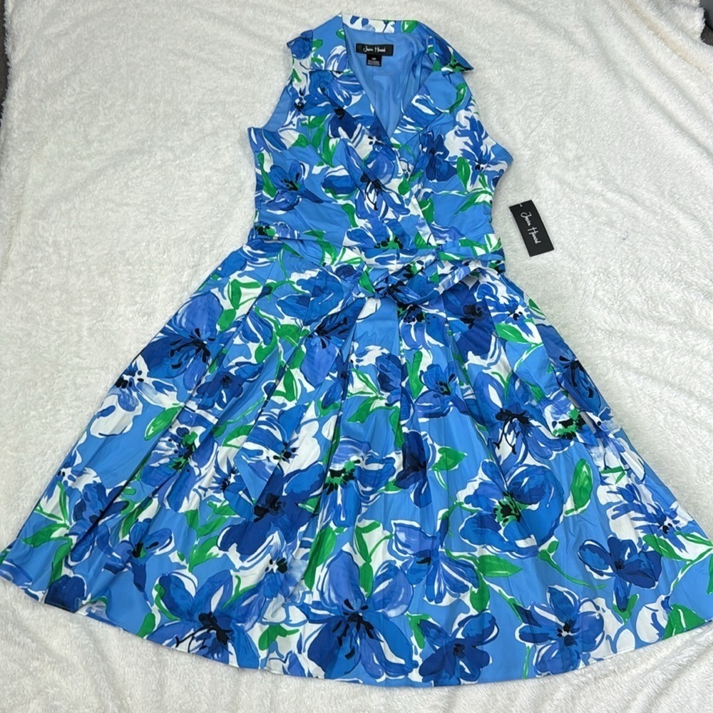 Jessica Howard Blue and White Polo Collar Sundress - Picture 2 of 11